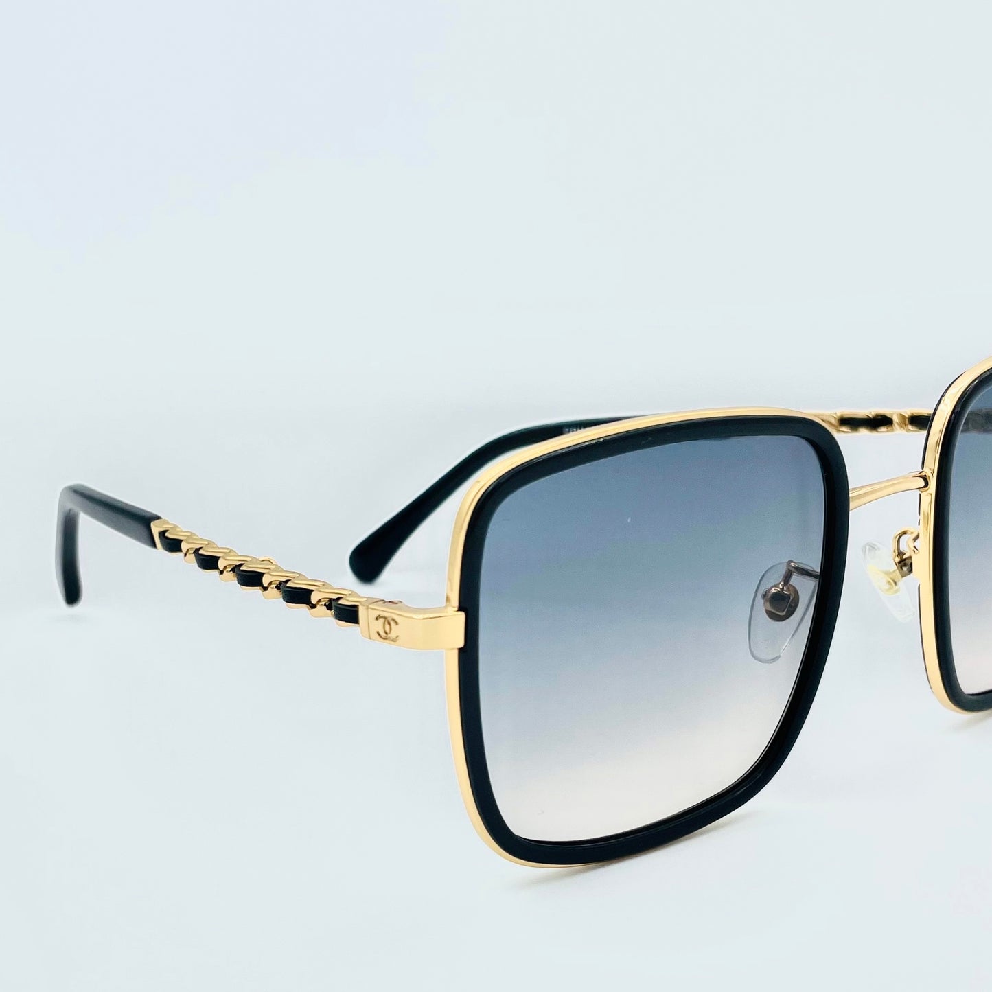 CHANEL Braided Chain Side Sunglasses